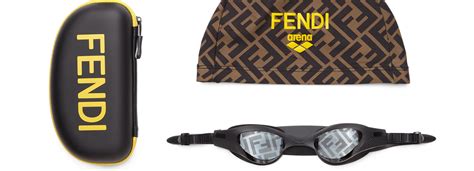 Fendi x arena, l'edizione limitata di cuffia e occhialini da nuoto